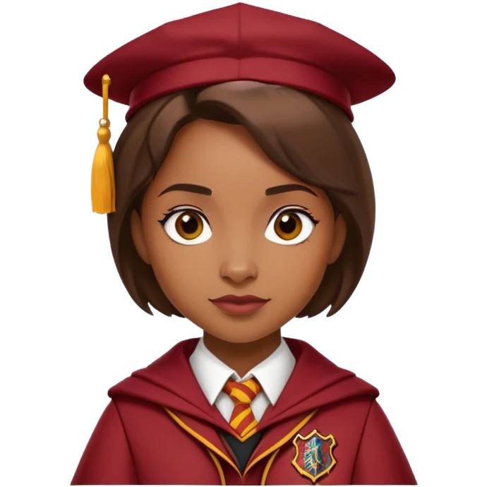 Angelina Johnson in harry potter, wear hogwarts gryfindor uniform emoji