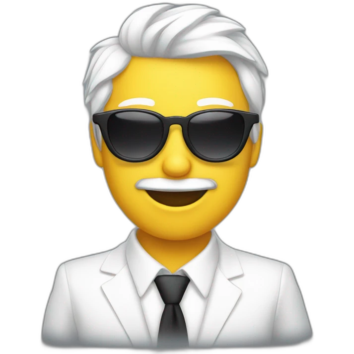 Chat blanc avec des lunettes de soleil  emoji