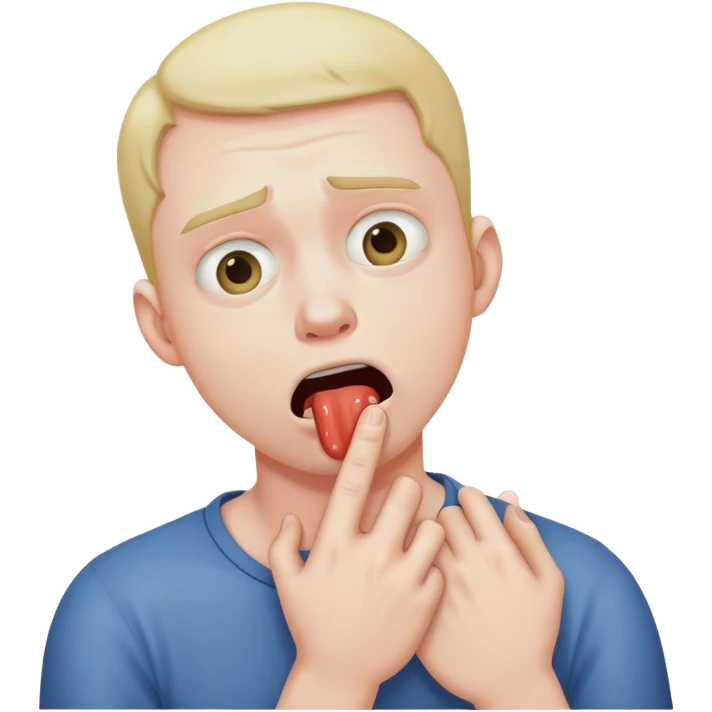 Man choking himself  emoji
