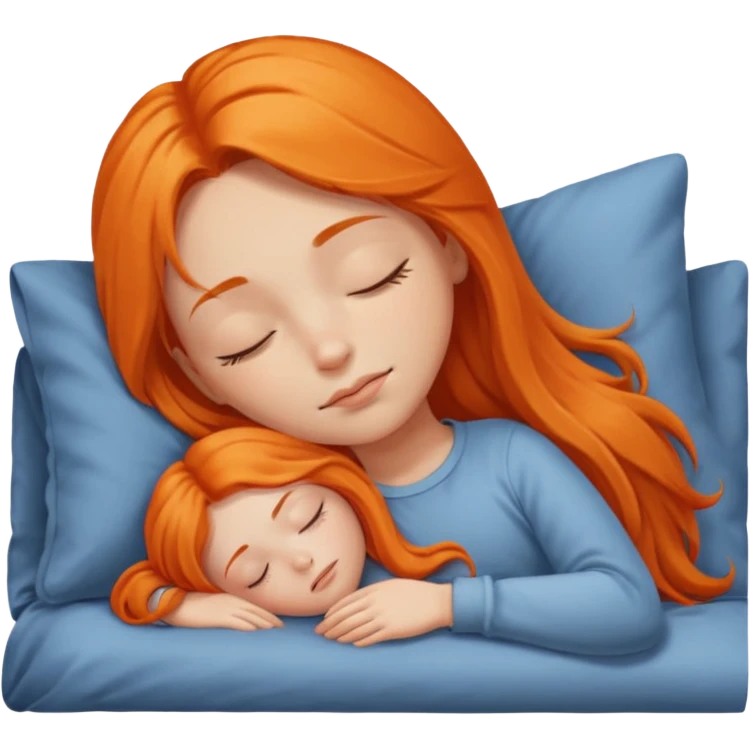 Orange long hair girl sleeping emoji