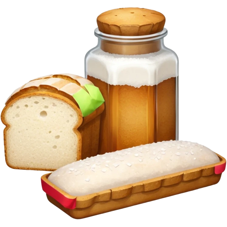  simple a bottle of salt and a loaf of bread emoji