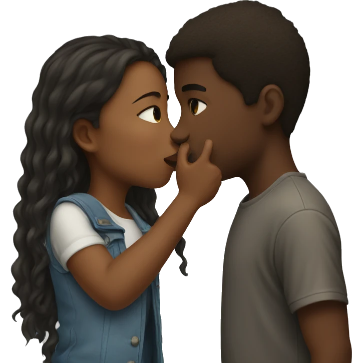Girl and a boy kissing emoji