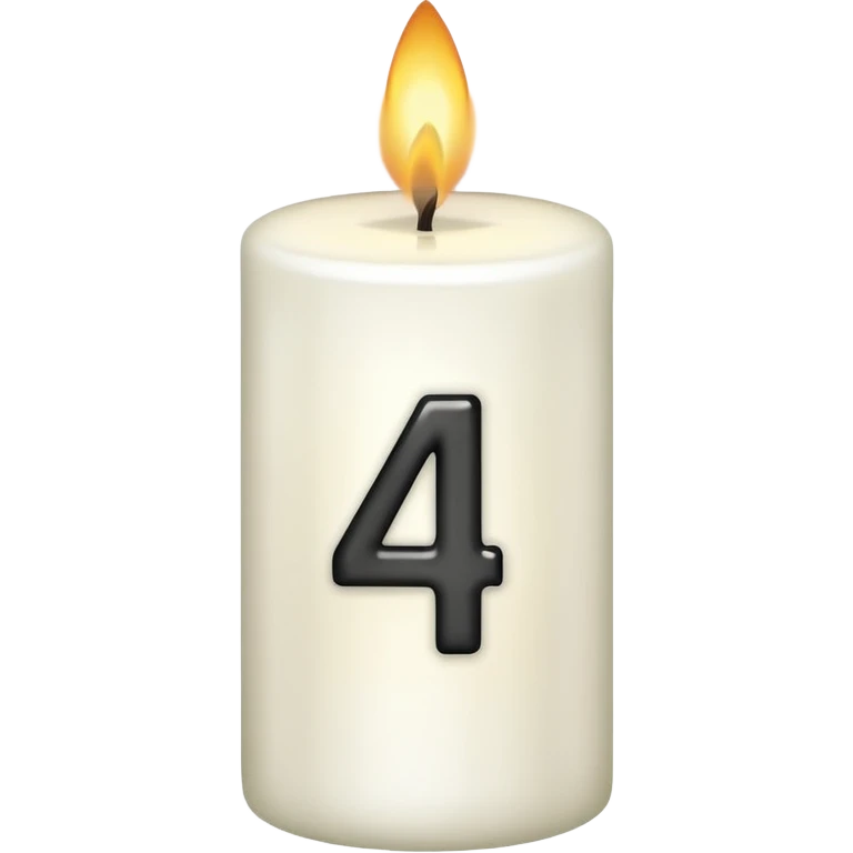 white candle with number 4 emoji