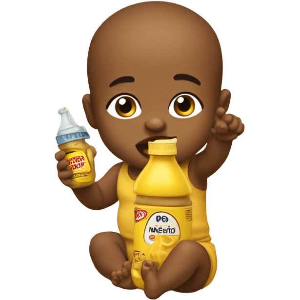Baby shouting mustard emoji