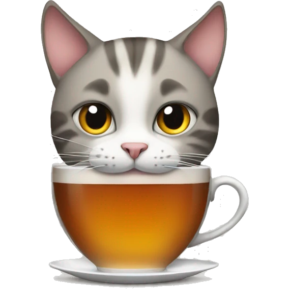 Cat drinking tea emoji