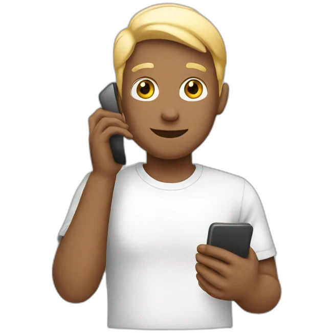 white human with phone emoji