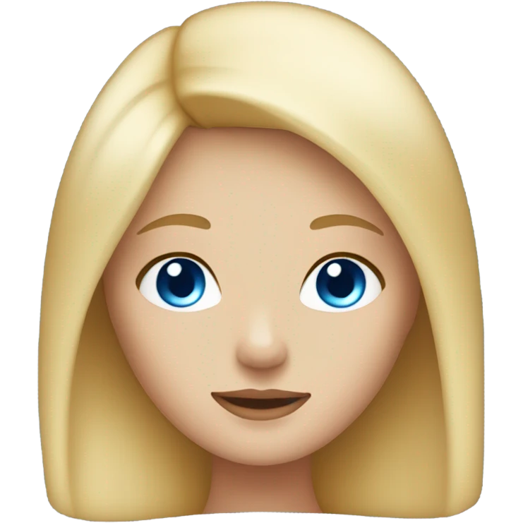 girl with blonde straight hair and blue eyes emoji