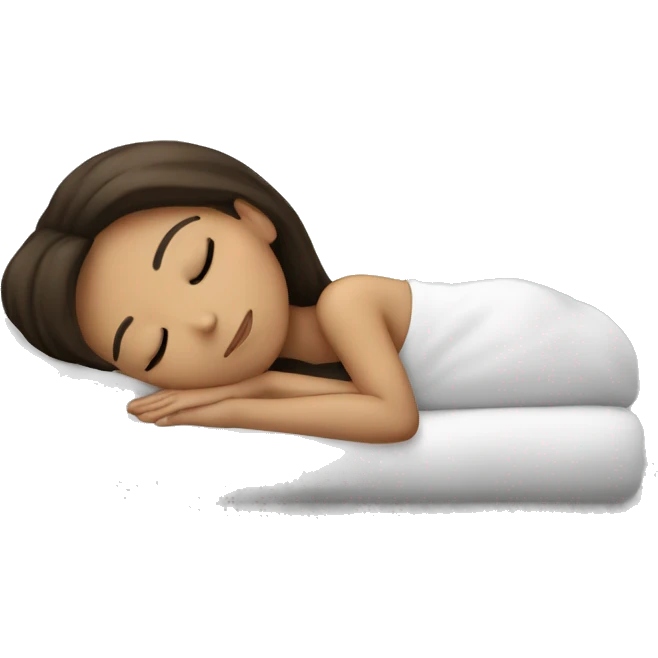 Brunette girl sleeping emoji