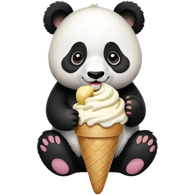 Panda eating ice cream  emoji