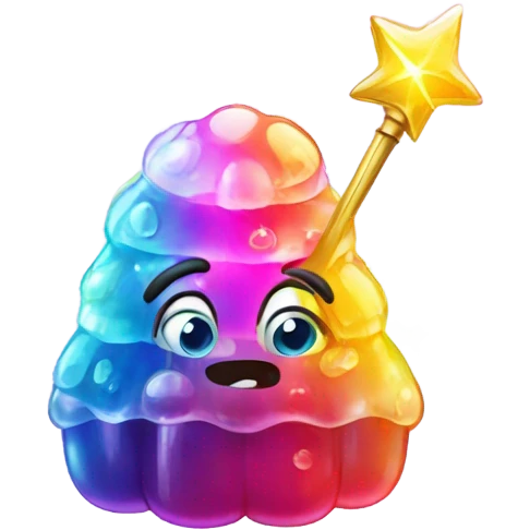 Jelly with wand emoji