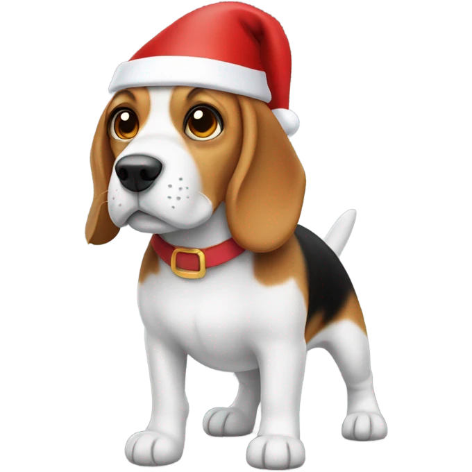 beagle in santa hat emoji