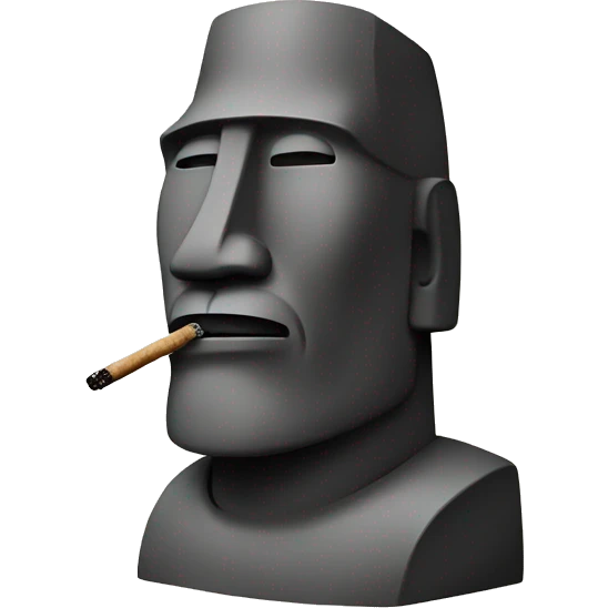 Moai smoking emoji