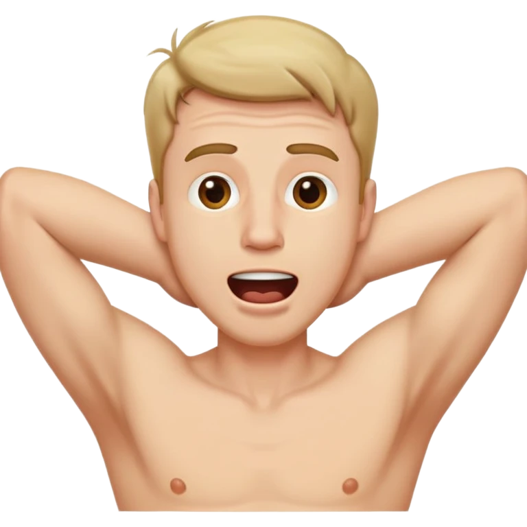 White guy with hands over neck with mouth open emoji