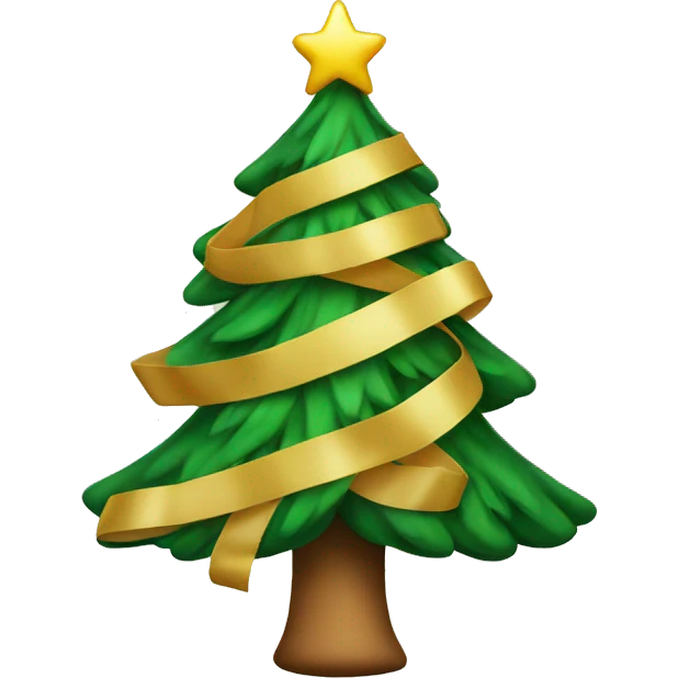 christmas tree with ribbon emoji