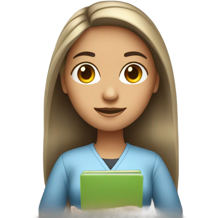 Computer science woman lighter skin and straight hair emoji