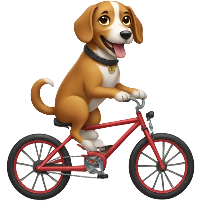 Dog riding on a bike emoji