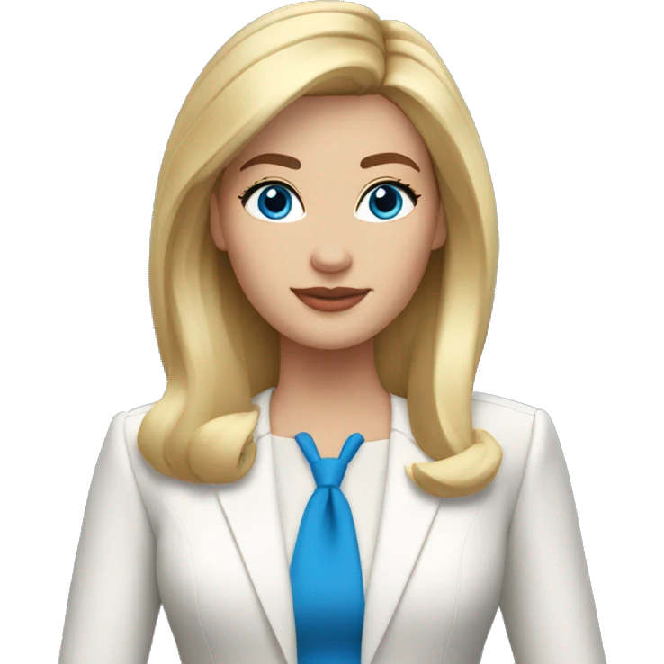 news anchor blonde medium length hair, blue eyes emoji