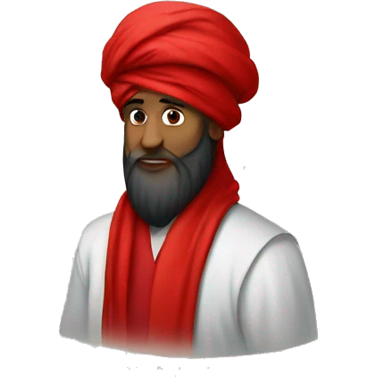 A caliph with big turban and red clothes emoji