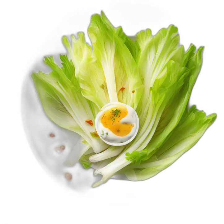 plate with endive salad with sauce emoji