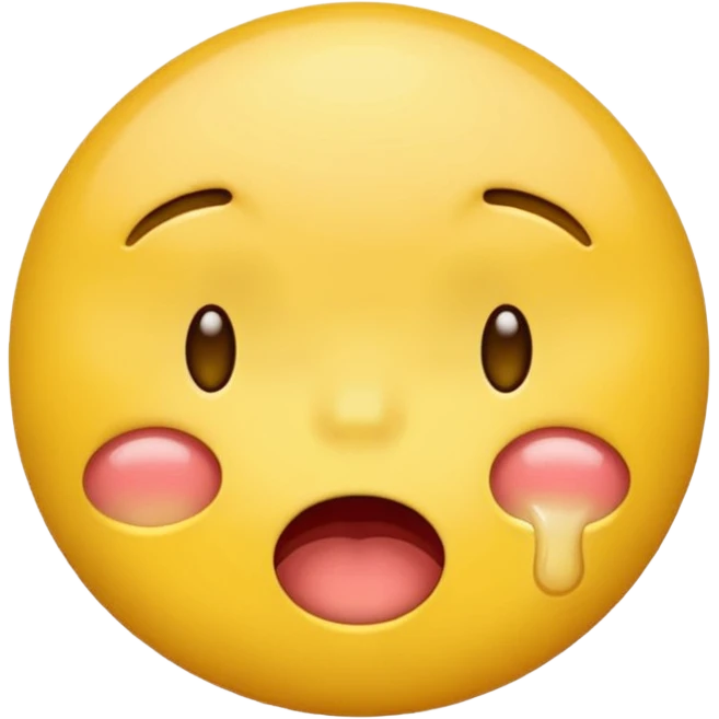 Yellow emoji drooling half asleep emoji