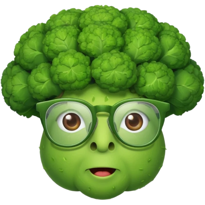 brocoli with glasses and hat emoji