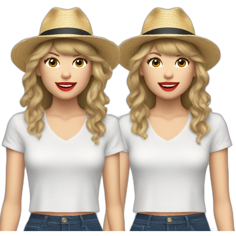 Taylor swift singing 22 with her hat and shirt emoji