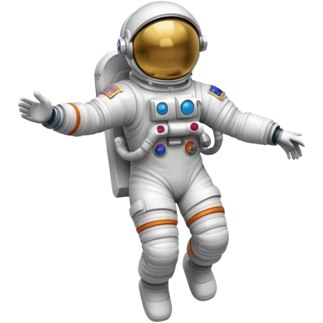 astronaut floating in colorful space suit emoji