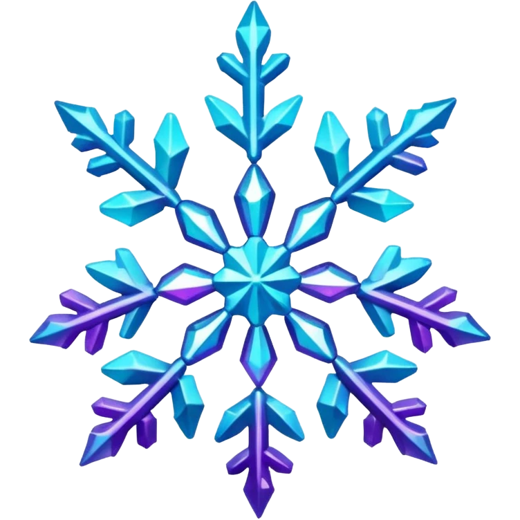 cyan and purple snowflake glitter emoji