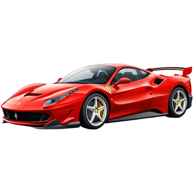 Voiture de course Ferrari rouge avec un grand aileron emoji
