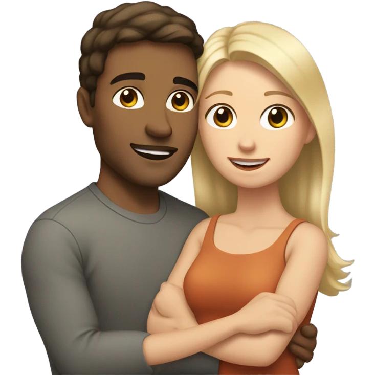 brunette man holding a blonde woman emoji