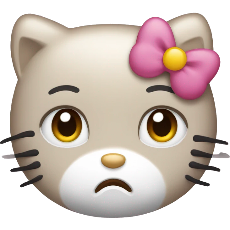 Hello kitty looking tired emoji