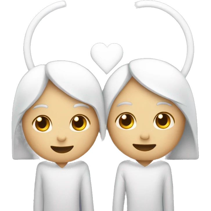 Two white hearts that connected with each other for rest of their lives  emoji