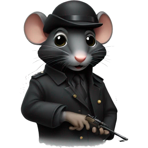 Black rat as a spy emoji