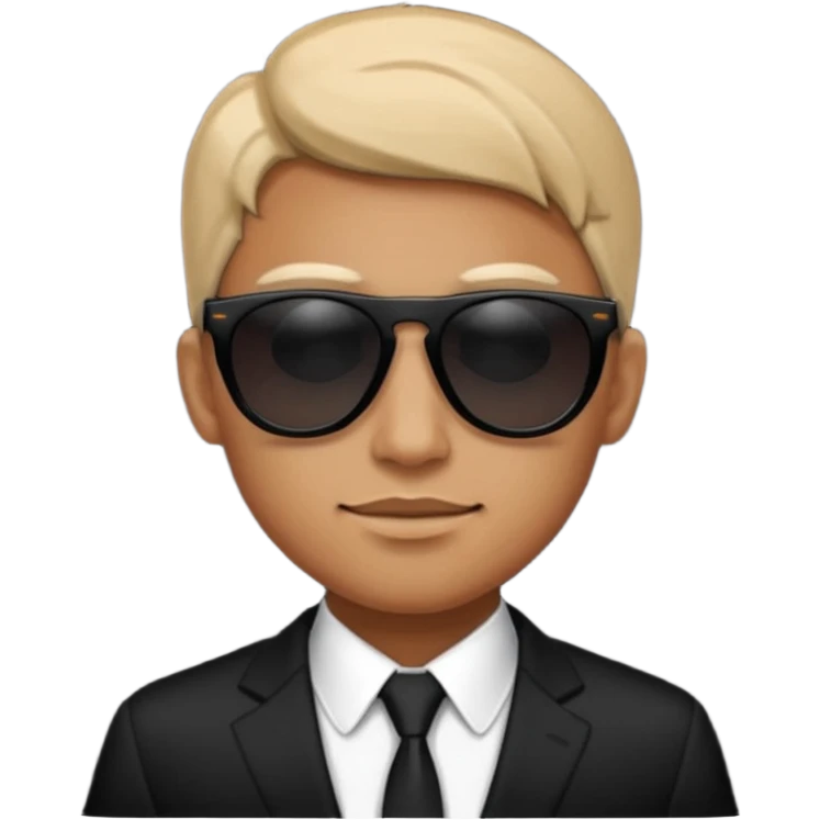 black-suited special agent wearing black sunglasses emoji