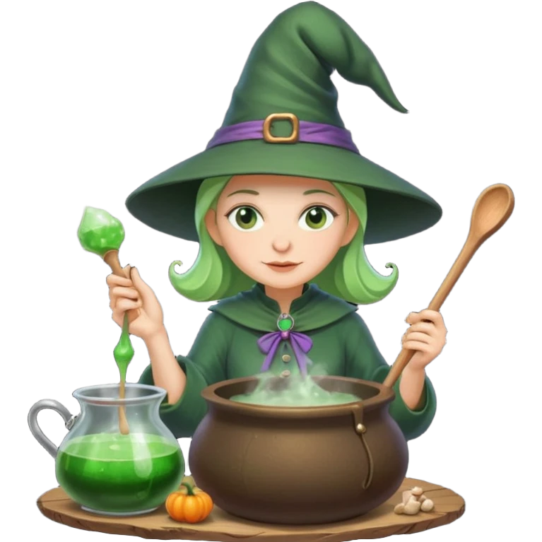 green witch cooking potion emoji