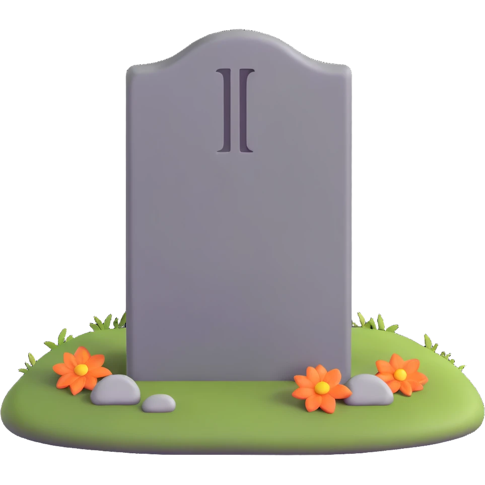 stone gravestone in cemetery emoji