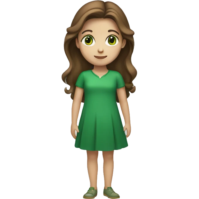 Girl with brown hair and green eyes emoji