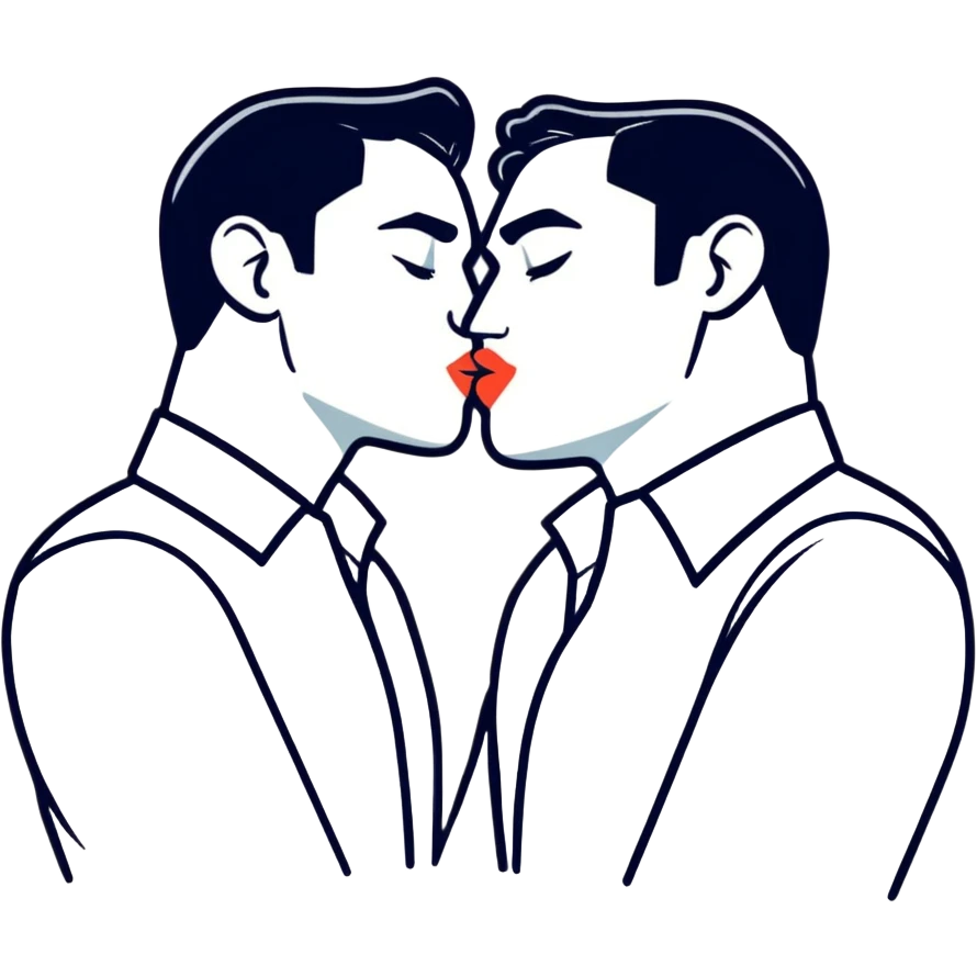 Hot men kissing emoji