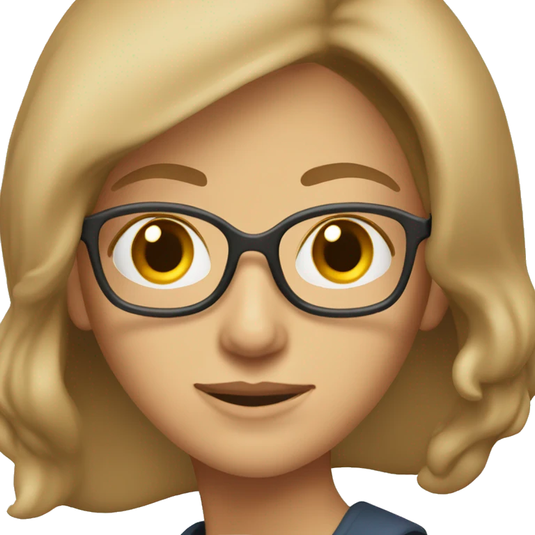 female middle age librarian with should length light brown hair emoji
