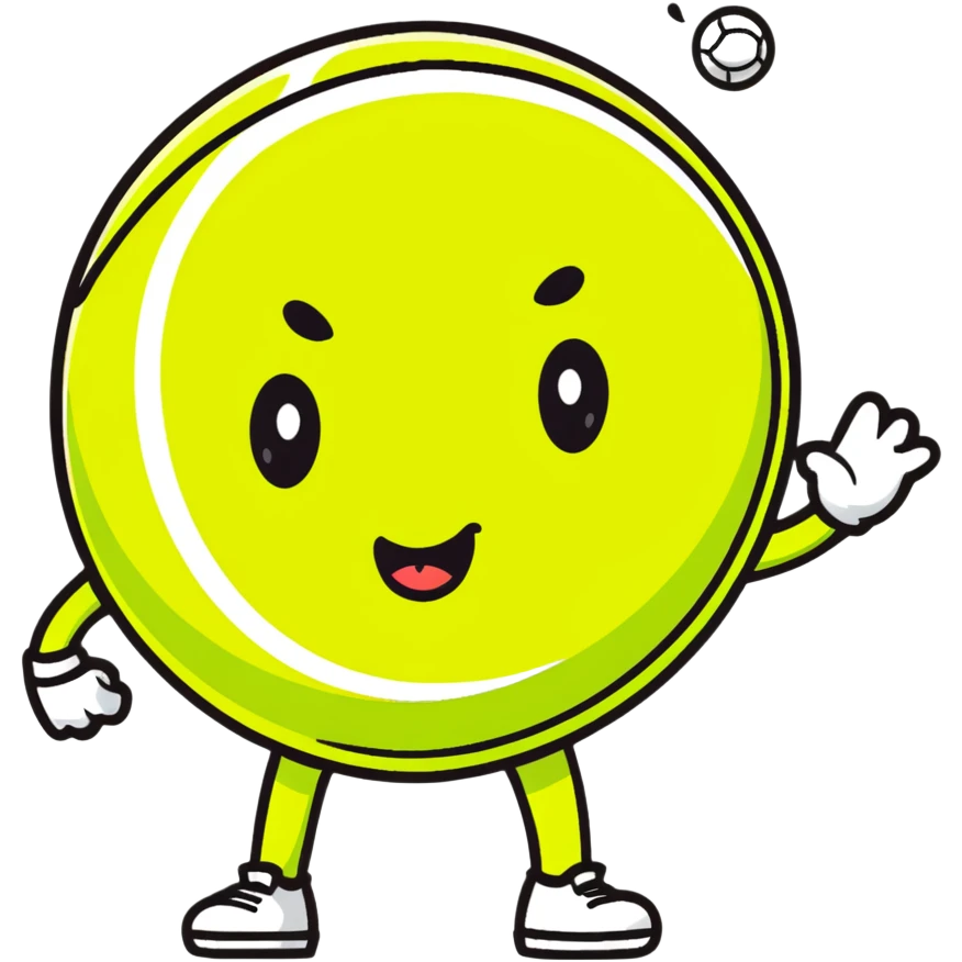 Tennis ball with funny face emoji