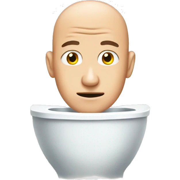 bald head in toilet emoji
