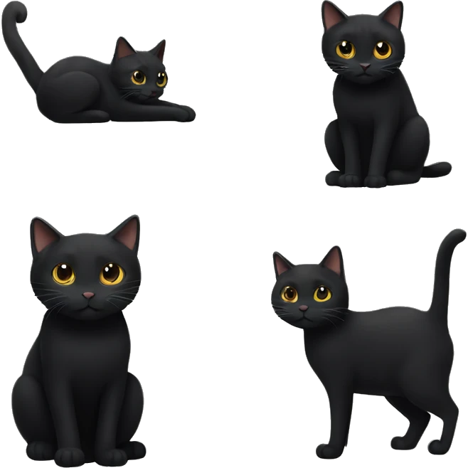 2 black cats that are best friends emoji