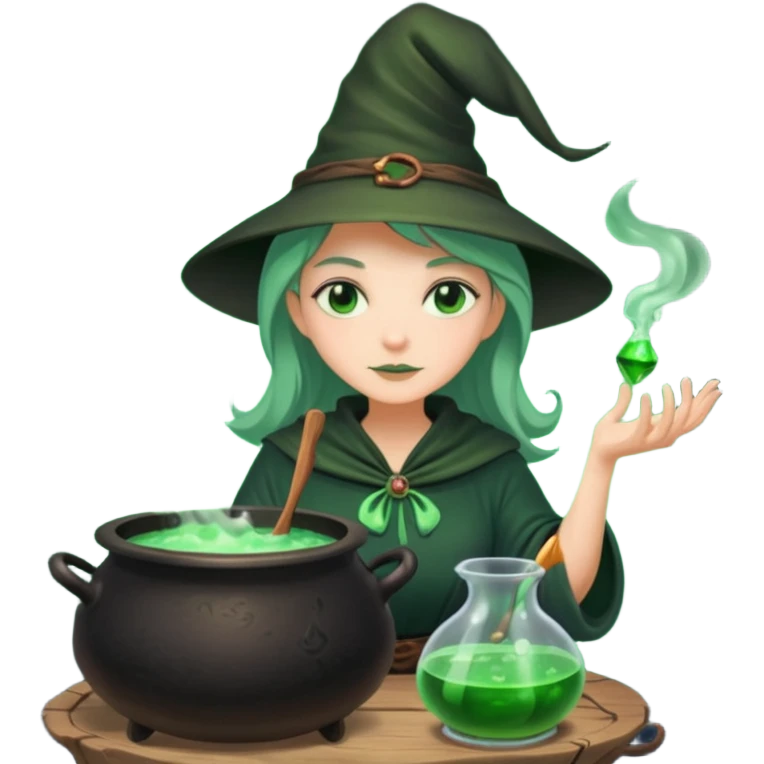 green witch cooking potion emoji