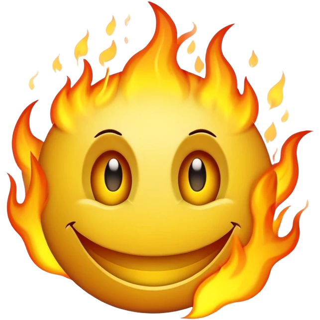 Smiley with fire eyes emoji