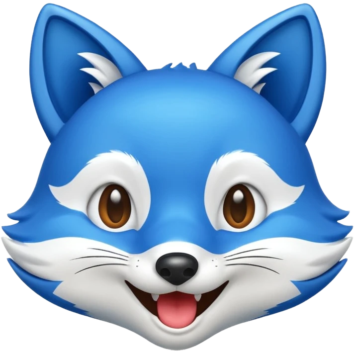 happy blue fox receiving a nose boop, smiling, emoji style emoji