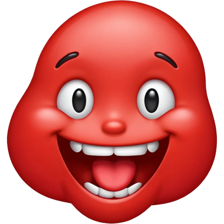Make the siley emoji to be red and drooling. Make it look realistic emoji