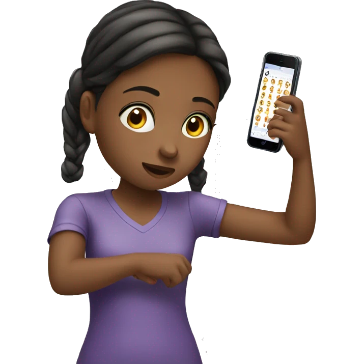 Girl watching the phone emoji