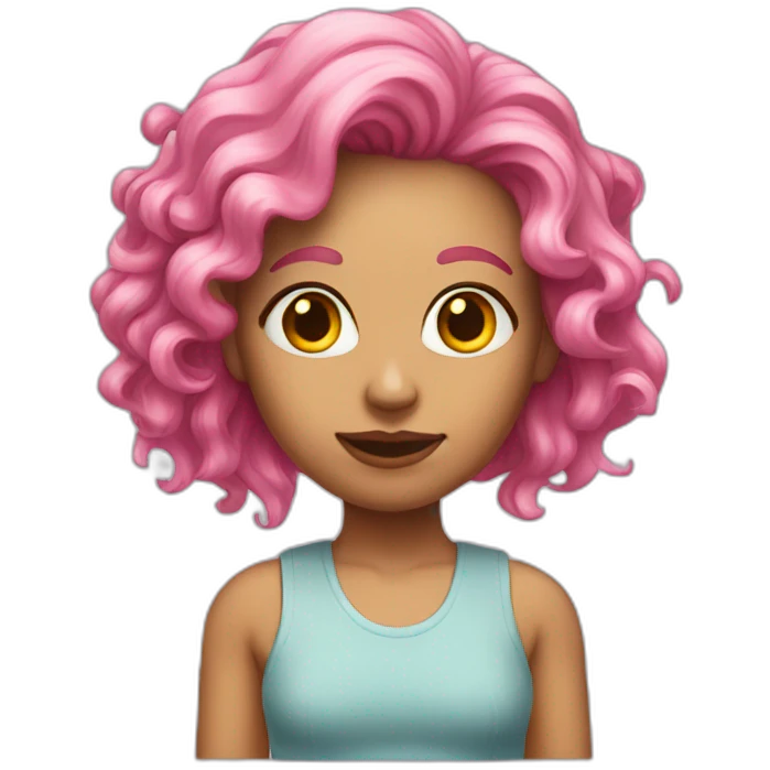 very-ugly-girl-pink-hair emoji