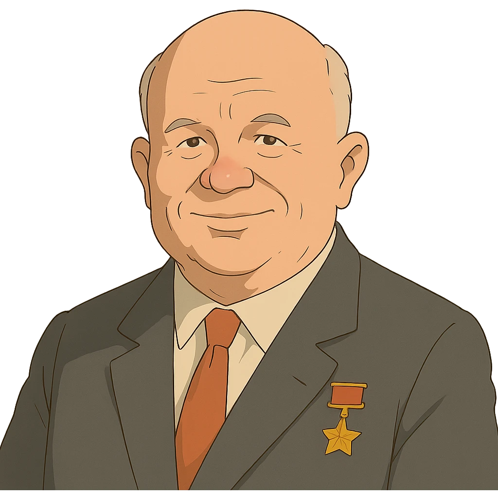 ghibli style portrait of Nikita Khrushchev emoji