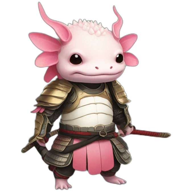 Axolotl samurai emoji